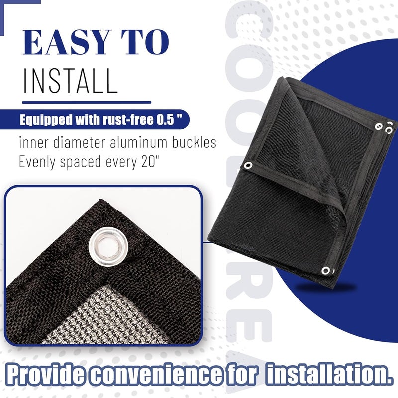 Cool Area 60-70% Shade Cloth 18x27FT Heavy Duty Knitted Mesh Tarp with Grommets Mesh Screen for Patio Canopy Garden Porch Greenhouse Pools Dog Kennel Black(Custom Size) - Image 5